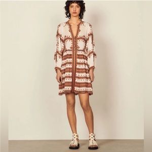 NWT Sandro Ramata Printed Dress, Size XS